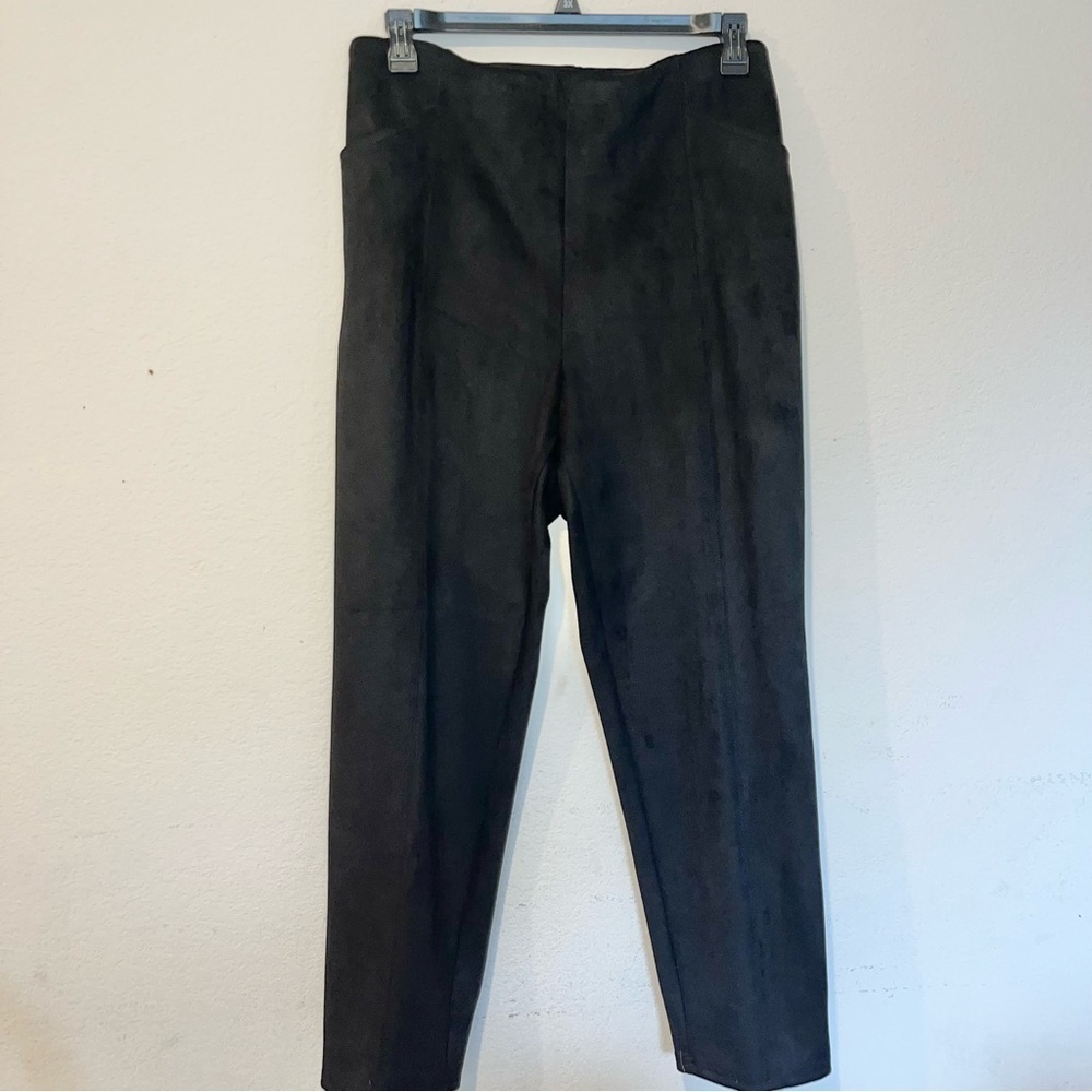 Allison Daley super soft Suede black pull-on pants elastic waistband, size 3XL